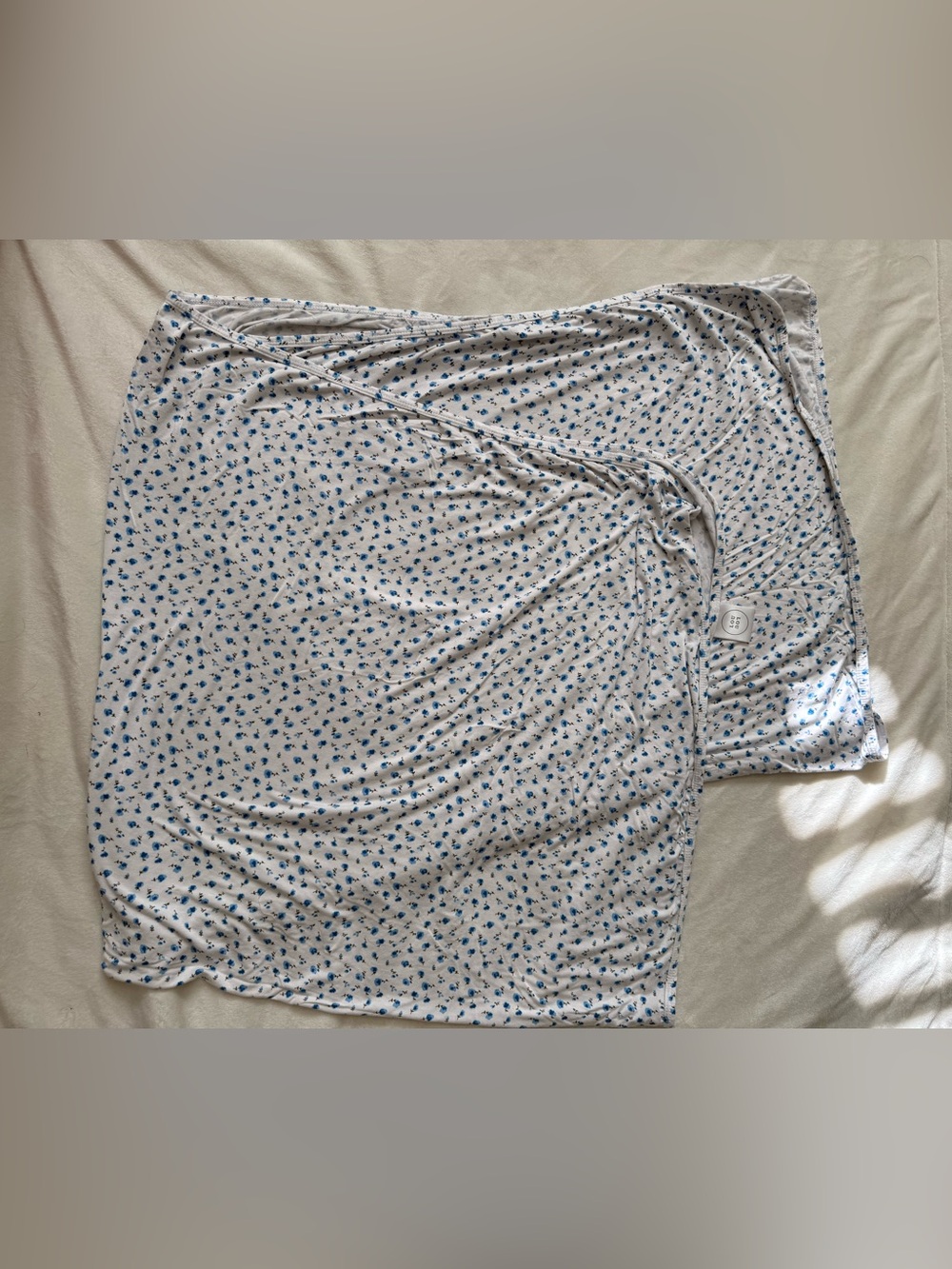 Lou Lou Swaddle Blanket Blue and White Floral